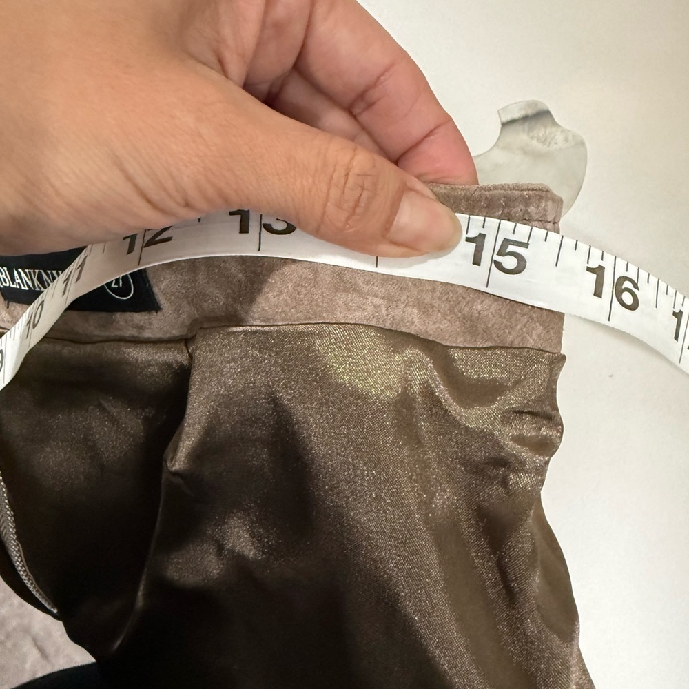 Blank NYC Suede Leather Mini Skirt Size 27 Brown Zip Front Boho Western Chic - Picture 7 of 9